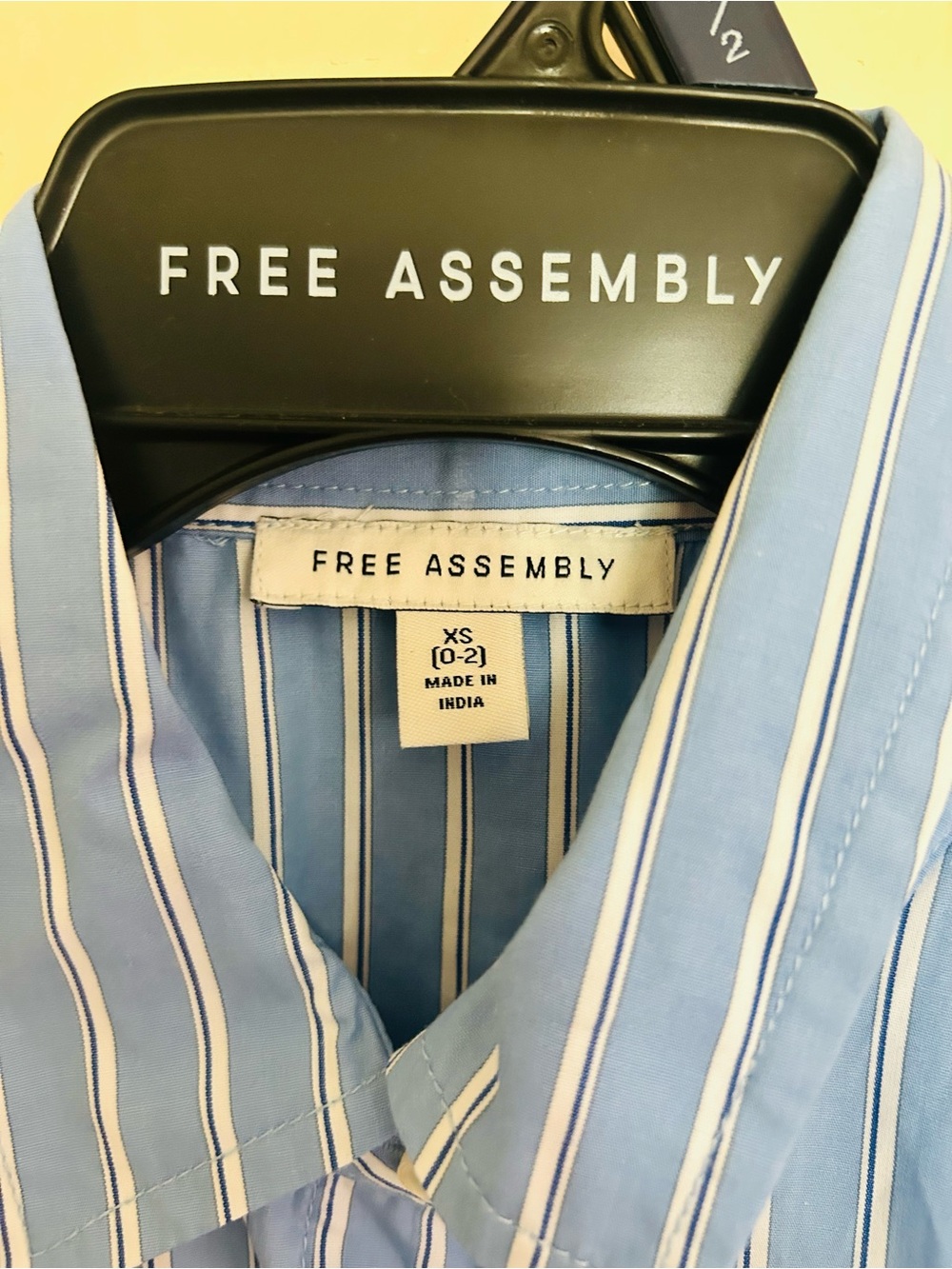 Free Assembly Blue Striped Button-Down Shirt Dress - Picture 3 of 4